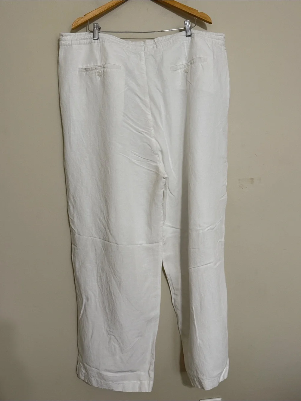 Linea Uomo Men's White Linen Drawstring Pants 46x30 beach vacation casual resort